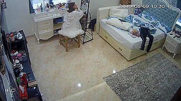 Sister not knowing about hidden cam and caught masturbating on bed