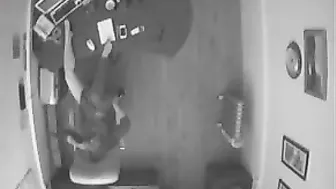 Slutty wife caught masturbating on the work right in her cabinet