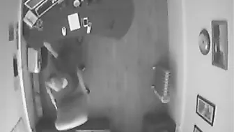 Slutty wife caught masturbating on the work right in her cabinet