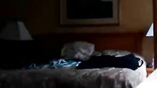 Stunning wife caught masturbating in the bedroom after coming home