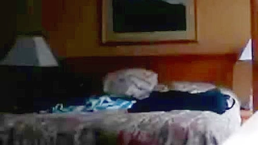 Stunning wife caught masturbating in the bedroom after coming home