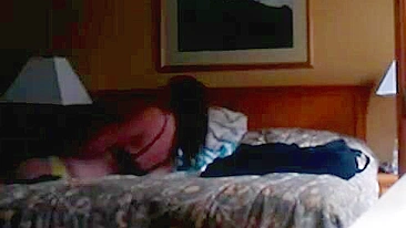 Stunning wife caught masturbating in the bedroom after coming home