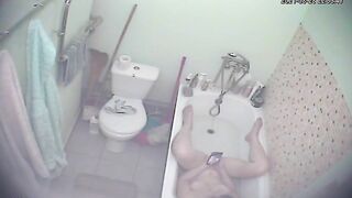 Relax in bath makes sister horny and she gets caught masturbating