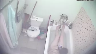 Relax in bath makes sister horny and she gets caught masturbating