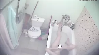 Relax in bath makes sister horny and she gets caught masturbating