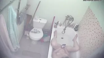 Relax in bath makes sister horny and she gets caught masturbating