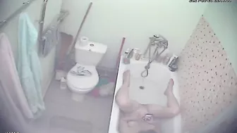 Relax in bath makes sister horny and she gets caught masturbating