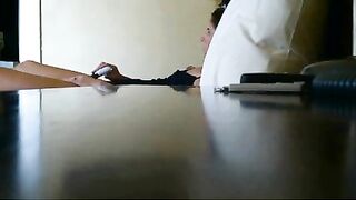 Sister doesn't notice cam near bed and thus gets caught masturbating