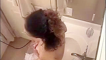 Swanky wife cheats on husband being caught masturbating on her own
