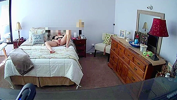 Mature mom fucks herself and gets caught masturbating on son's camera