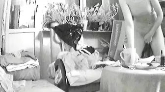 Husband watches his wife who doesn't know she is caught masturbating