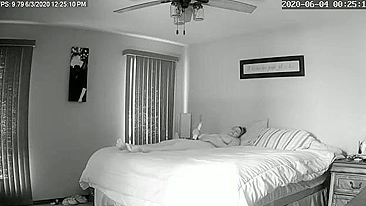 Sister thought she couldn't be caught masturbating on camera in dark