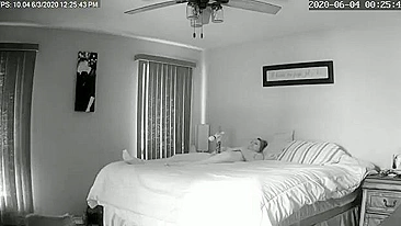 Sister thought she couldn't be caught masturbating on camera in dark