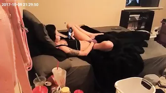 Tattooed sister thrusts fingers into cunt being caught masturbating Tattooed sister thrusts fingers into cunt being caught masturbating