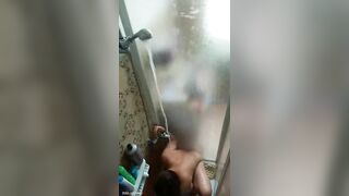 Man spies on his sister in the shower who gets caught masturbating