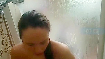 Man spies on his sister in the shower who gets caught masturbating