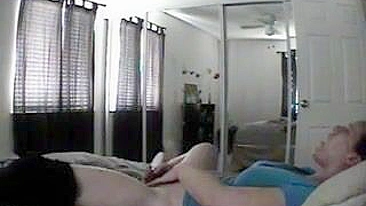 New experience for mom when the MILF is caught masturbating in bed