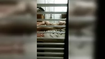Video of wife who is caught masturbating by neighbor through window