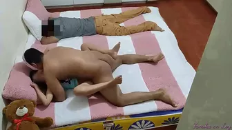 Sleeping daughter is fucked by pervy dad while his bro nearby