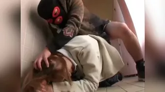 Asian teen babe gets forced fucked In toilet by masked rapist