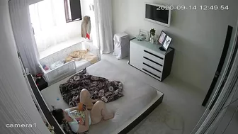 Spy camera caught our babysitter masturbate in the bedroom Spy camera caught our babysitter masturbate in the bedroom