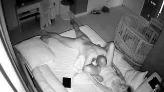 Spy cam caught my husband licks our babysitter's pussy late at night