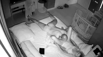 Spy cam caught my husband licks our babysitter's pussy late at night