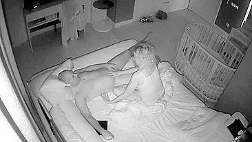Spy cam caught my husband licks our babysitter's pussy late at night