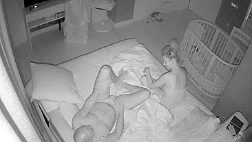 Spy camera set up by wife captured babysitter giving blowjob to husband