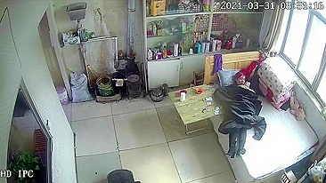 Chinese seasoning shop colleague caught masturbating on hidden camera