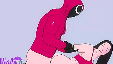 Squid Game XXX Porn - The guard in red is fucking the girl