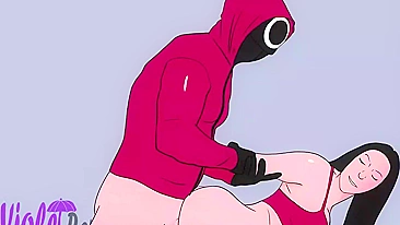 Squid Game XXX Porn - The guard in red is fucking the girl