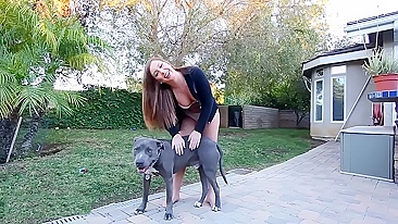 Maddy Reilly plays with the dog and gets a great fuck with black dick