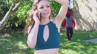 Luscious young woman tied up to tree enjoys XXX cunnilingus by perv Luscious young woman tied up to tree enjoys XXX cunnilingus by perv