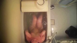 Watch my sweet mom masturbating in the shower I caught her on spy camera