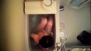 Watch my sweet mom masturbating in the shower I caught her on spy camera