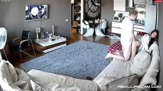 Cheating husband finally gets caught fucking our babysitter on hidden cam