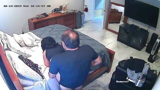 Mum and daddy fucking while home alones caught by hidden cam