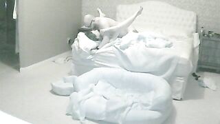 Hidden camera catches cheating husband fuck babysitter while wife away