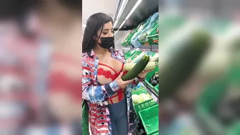 My wife lost a bet and filmed doing some gorgeous XXX nude shopping