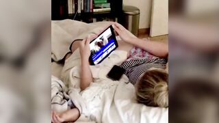 Hidden XXX cam, my naughty wife masturbating while watching porn