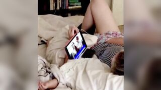 Hidden XXX cam, my naughty wife masturbating while watching porn