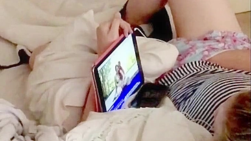 Hidden XXX cam, my naughty wife masturbating while watching porn