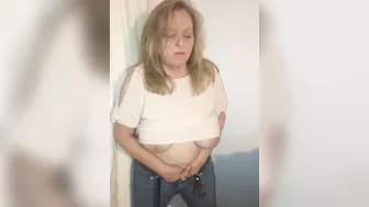 Naughty sexy big tits mom masturbates while standing Naughty sexy big tits mom masturbates while standing