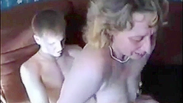 Horny whorish mom seducing her son and asks him to cum inside her pussy