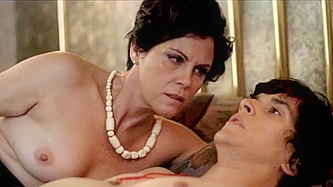 Naughty hot mom seduces her son, XXX scene from movie