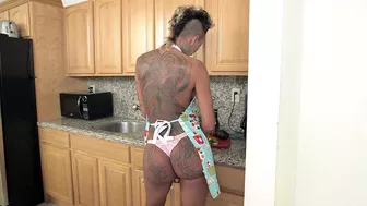 Inked MILF in sexy lingerie has her XXX holes fingered in kitchen Inked MILF in sexy lingerie has her XXX holes fingered in kitchen