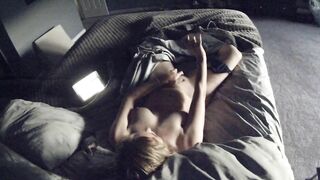 Hidden cam catches mom watching porn and having masturbation on bed