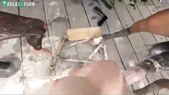 3D XXX cartoon - Fantasy sexy bitch Lara Croft defeated by horse dick