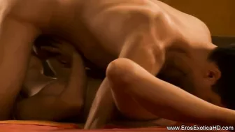 Delicate blonde enjoys passionate foreplay with inamorato